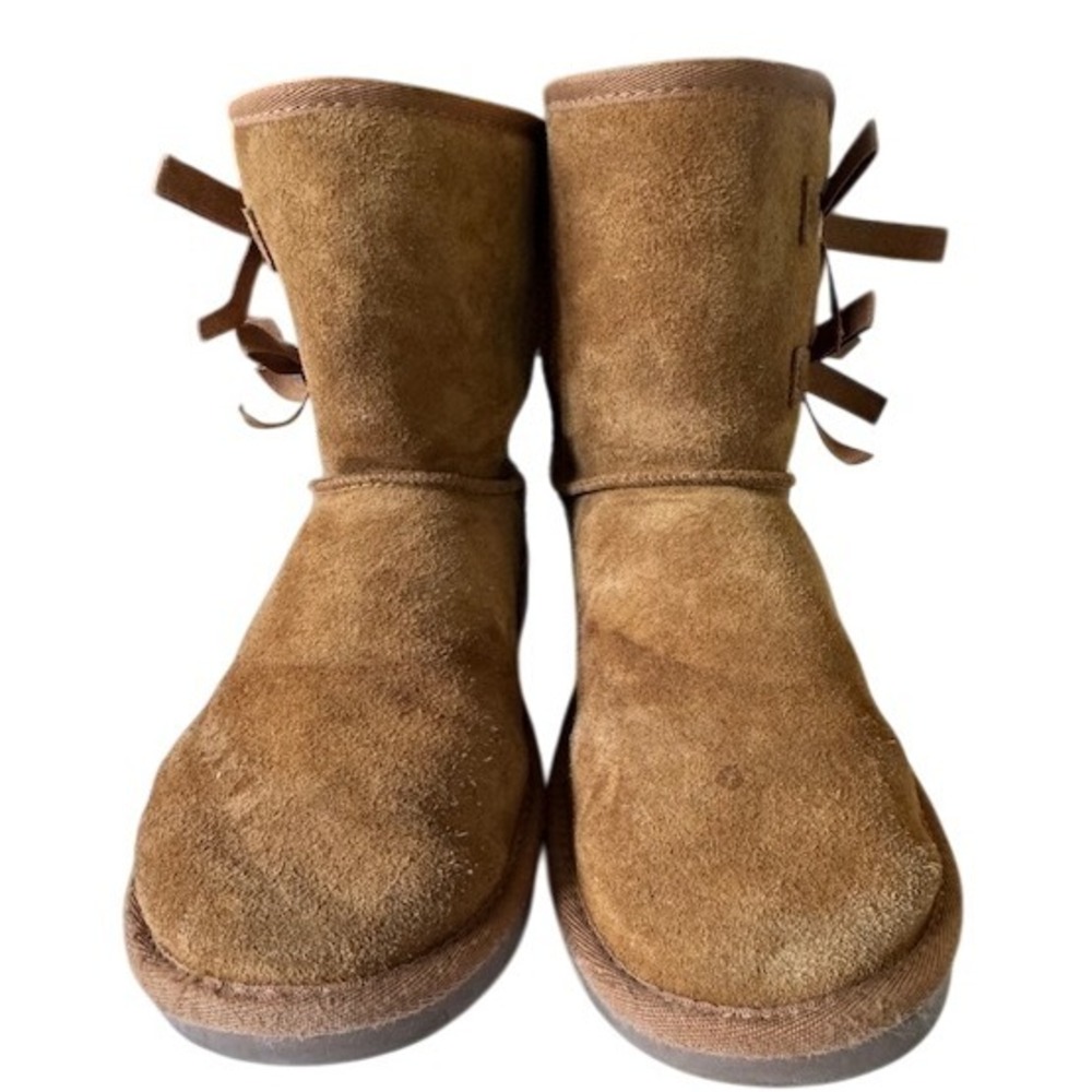 Koolaburra by UGG Suede Shearling Winter Boots with Bow Accent,‎ Kid's - size 4